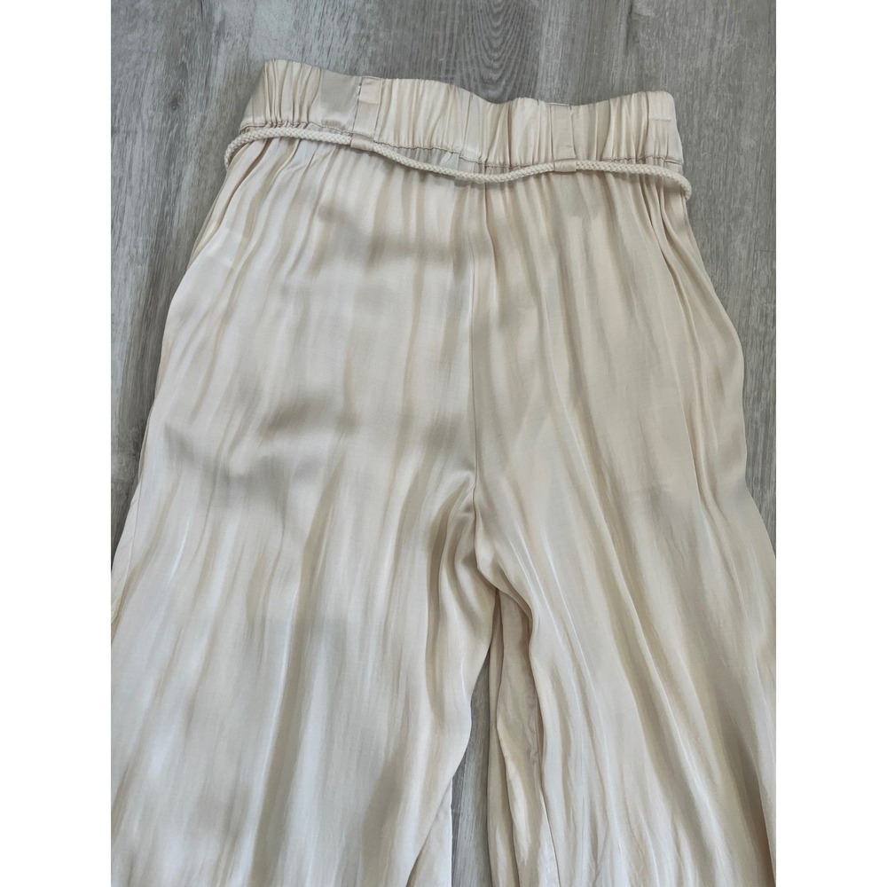 YFB Young Fabulous & Broke Reed Satin Wide Leg Pant Trousers Sea Salt Sz Small - Picture 13 of 14
